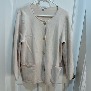 J. Crew Pale Cream Button-Front Cardigan